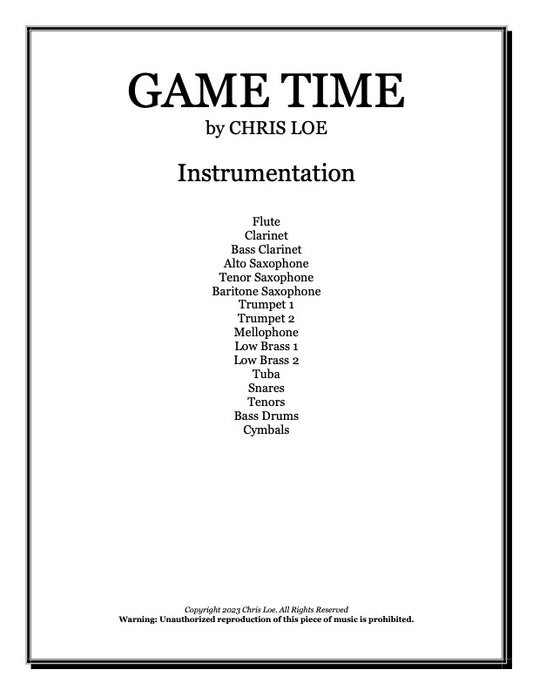 GAME TIME by Chris Loe