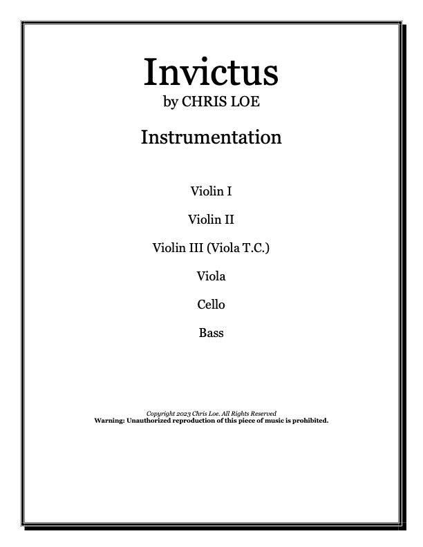 Invictus by Chris Loe